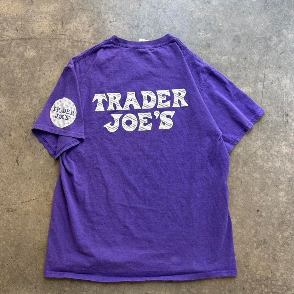 Trader Joes Purple Crew T Shirt Size Large